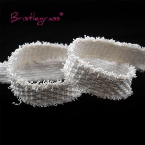 BRISTLEGRASS 1 Yard 1" 25mm Braided Crochet Lace Trims Macrame Tassel Chic Fringed Ribbons Hairpin Headband Costume Sewing Craft