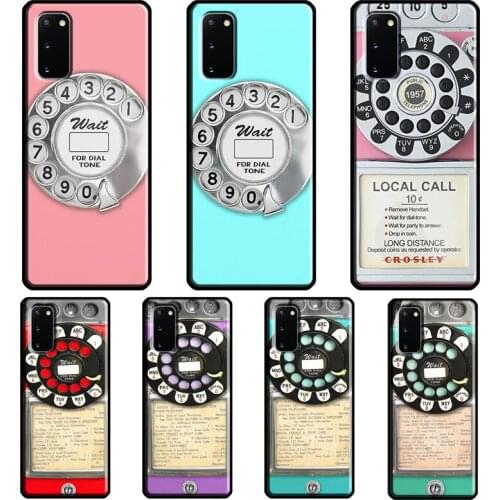 Retro Blue Payphone Vintage Case For Samsung Galaxy S8 S9 S10 Plus S20 FE S21 Ultra Note 20 Note 10 Plus Soft Cover