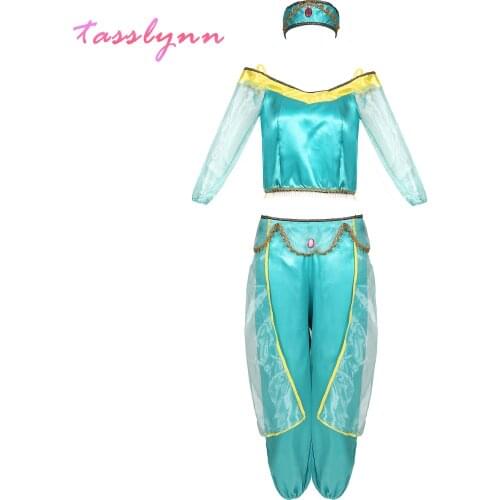 Movie & TV Aladdin and The Magic Lamp Cosplay Jasmine Costume Sexy Princess Dress Halloween Costume
