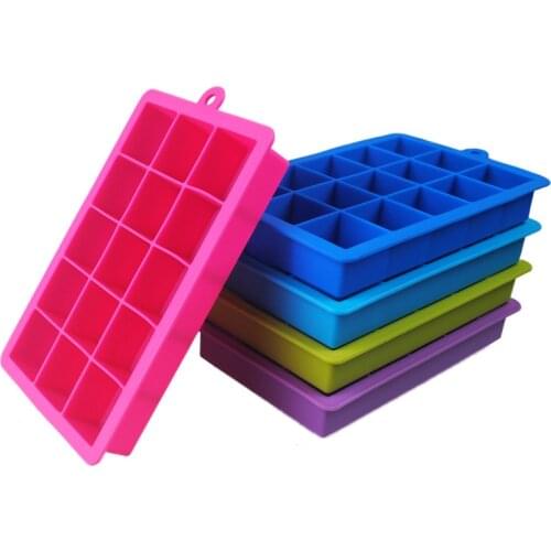 15 Grid Square Ice Ball Mold Silicone Ice Cube Tray with Flexible Release Ice Cube Maker Bar Kitchen Tool Ice Cube