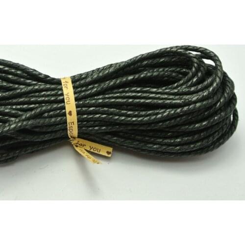 60 Meters Black Twisted Waxed Cotton Cord String Thread Line 2mm