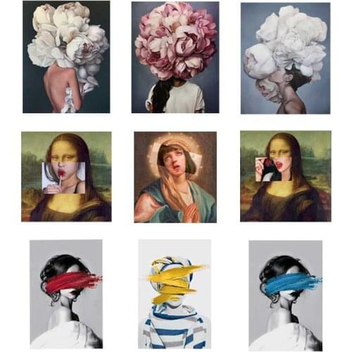 Flower And Maiden Patches On Clothes DIY Washable T-Shirts Thermoadhesive Stickers Beautiful Girl Iron-On Transfers For Clothing