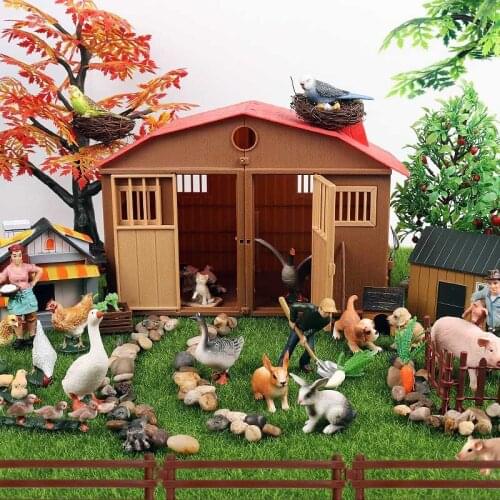 New 9CM Farmer People Model Simulation Farm Staff Feeder Action Animals Figurine Miniature Lovely Toys For Kids Gifts