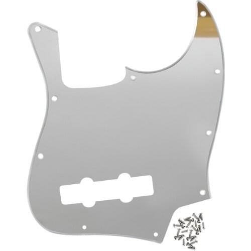 NEW Silver Mirror JB J Bass Pickguard 4 Strings 10 Hole Scratch Plate Bass Parts
