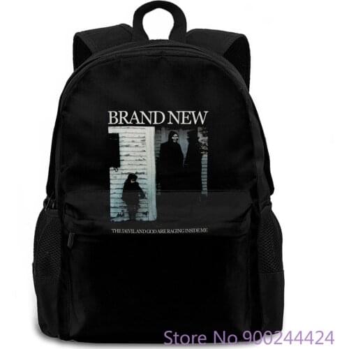 Brand New The Devil and God Are Raging Inside Me Black Printing women men backpack laptop travel school adult student