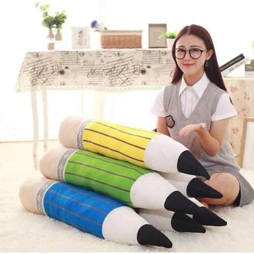 40/70cm Colorful 2 Sizes Cute Funny Pencil Shape Pillow Filled PP Cotton Soft Comfortable Pillow Interesting Presents for Kids