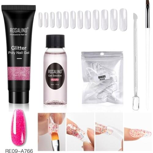 ROSALIND Poly Nail Gel 6PCS/Kit Extension Nails Art Design Semi Permanent UV Gel Polish All For Manicure Gel Nail Polish