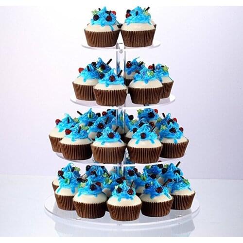 Transparent Acrylic Cake Stand Wedding Cakes Round Cup Cupcake Holder Birthday Party Dessert Stands Display Cupcake Stands