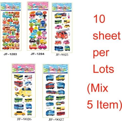 SAILEROAD 10Sheets 3D Cute Cartoon Car Stickers Toys Pegatinas Funny Toy For Children On Scrapbook Phone Gift Stickers for Kids