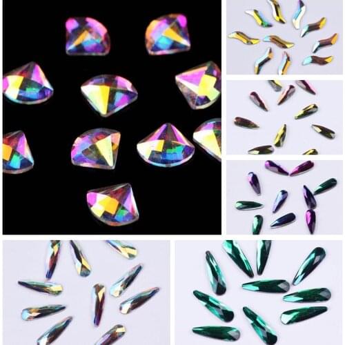 Rhinestones Applique for Clothing Nail Art Decoration Glue on Flower Rhinestones Crafts Multi Colored Rhinestone The Fan Diamond