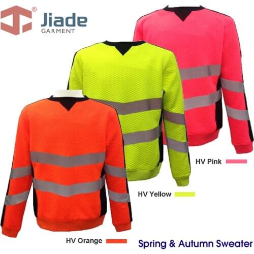 Jiade Adult High Visibility Keep warm Sweatshirt Mens Work Reflective HoodieMens Warm Pullover EN471 ANSI Hoody