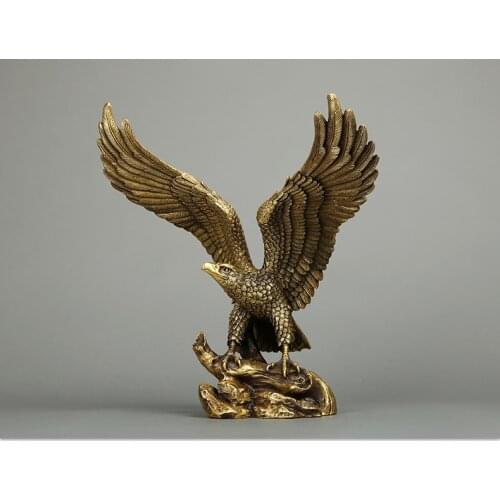 TOP COOL Business gift -36CM TOP Home office fortune Mascot American Eagle vulture lanneret Bronze art statue