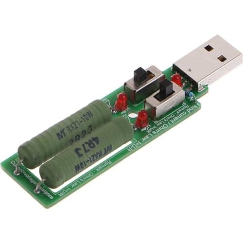 USB Tester Adjustable 3 Current 5V Resistance Tester Resistor Electronic Load w/Switch