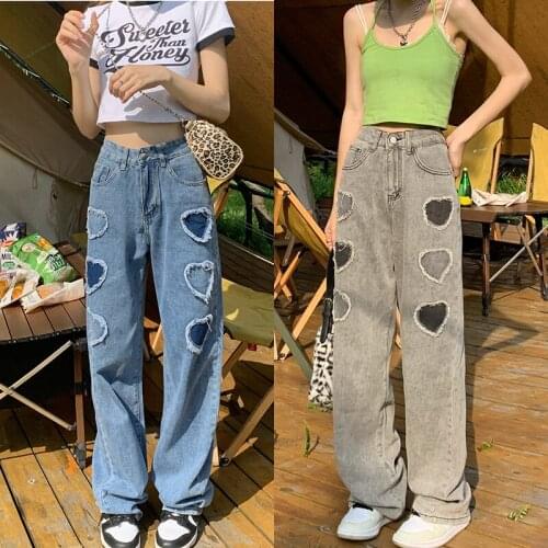 Women Jeans 2021 Summer Streetwear Vintage High Waist Wide Leg Long Pants Casual Straight Baggy Korean Fashion Mom Denim Trouser