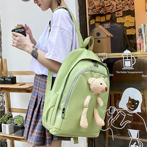 New 4 Pcs Set Harajuku Women Laptop Backpack Canvas School Bags For Teenage Girls Kawaii College Student Kids Book Bag Rucksack