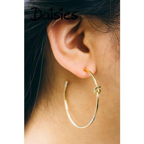 Daisies One Pair Mothers Day Love Circle Knots Statement Earrings Women Fashion Jewelry Gift For Best Friend