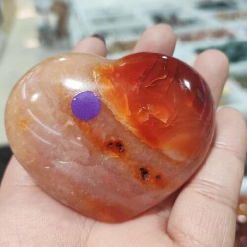 1PCS Natural red agate crystals heart home decoration crystal healing stones