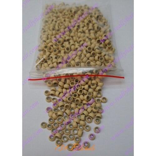 1000pcs/pack Blonde silicone micro nano bead with silicone line for Nano Hair Extensions tool kit 7 Colors Optional