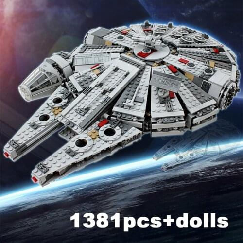 1381pcs Millennium Eclipse Class Sky Falcon Wars TIE Fighter Model Building Blocks Enlighten Figure Toys For Children