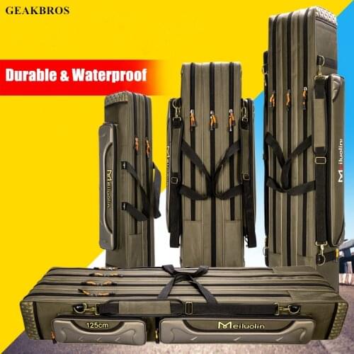2/3/4 Layer Thicken Fishing Bag Fishing Rod Reel Lure Pole Tool 100/120cm Waterproof Fishing Tackle Storage Case Pesca Organizer