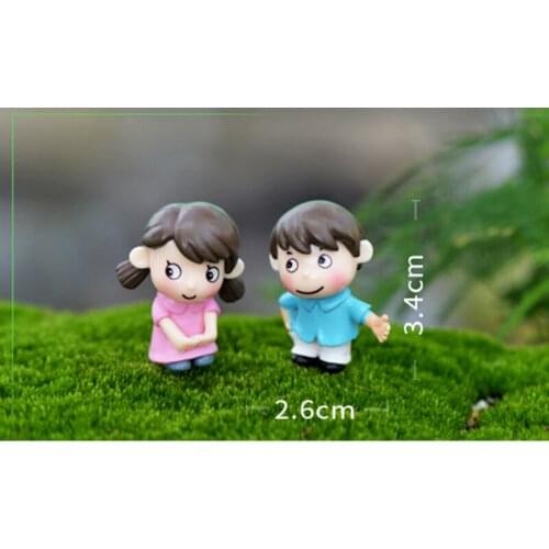 2 Pcs Moss Micro-landscape Decoration Lovers Decoration Shy Lovers DIY Material Landscape Home Decoration Wholesale