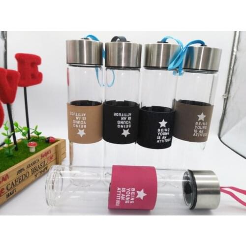 450ML Glass water bottle with tea infuser my drink 500 ml whey protein shaker sports bootle travel bottles glass water bottle