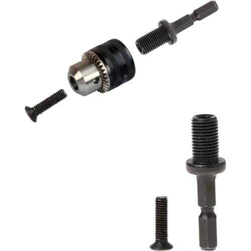 1/4" 6mm Hex Shank Keyless Drill Bit Chuck Adapter Converter Quick Change Tool