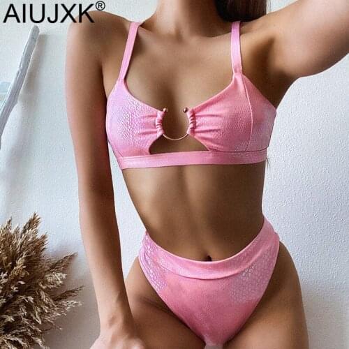 AIUJXK New Snake Biquini Lingerie Women 2021 Summer Sexy High Waist Swimwear Woman Bathing Suit 2 Pieces Bra And Panty Swimsuit