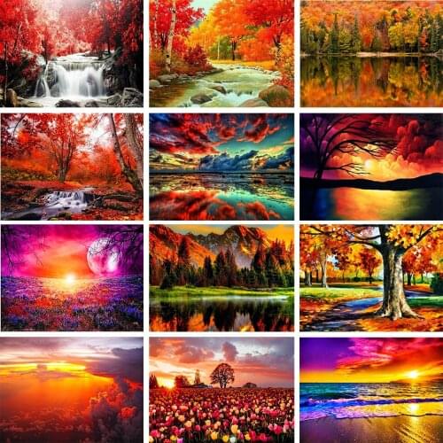 5D DIY Diamond Painting Landscape Art Rhinestone Picture Full Diamond Embroidery Gift Mosaic Home Decoration Decoration Kit