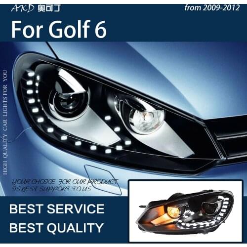AKD Car Styling For VW Golf 6 Golf6 MK6 R20 Type 2009-2013 Low Beam High Beam LED Dual Projector Lens Headlights Assembly