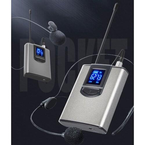 UHF Wireless Lavalier Microphone System Lavalier Lapel MIC Headset Rechargeable & 1/4” Output Receiver