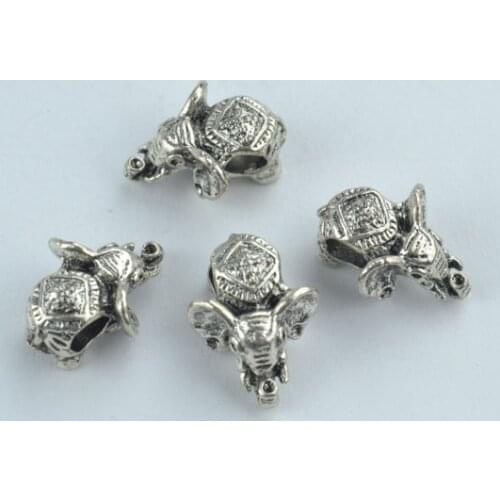 8 pcs alloy beads Elephant charm tibetan silver diy beads for European bracelet jewelry making 1835