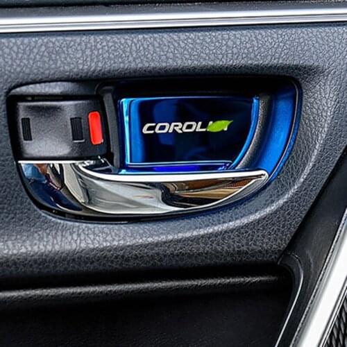 Car interior door handle ornament for toyota camry 2012-2016 corolla 2014-2018 sticker stainless steel accessories car styling