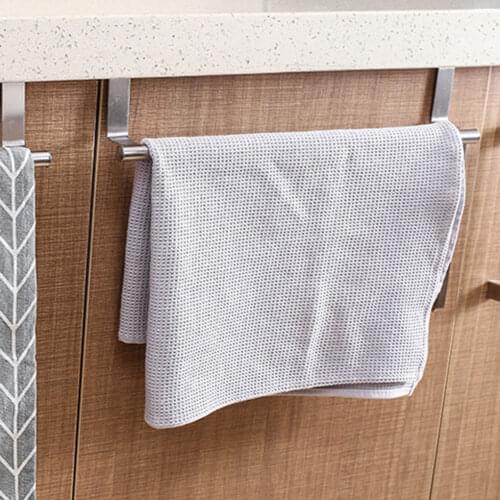 High Quality Stainless Steel Kitchen Bathroom Towel Holder Rack Stand Bar Cabinet Door Hanging Holder Organizer Stand Household