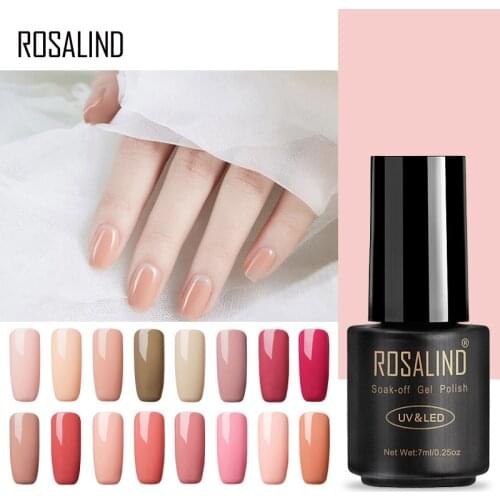 ROSALIND 7ML Gel Polish Nude Color Gel Nail Polish Semi Permanent Nail Art UV LED Acrylic Soak Off Gel White Varnish