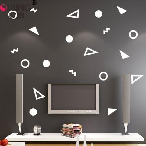 20pcs/set Geometry Round Triangles Wavy Shape Wall Stickers For Kids Rooms Nursery Home Decoration Art Mural Circle Vinyl Poster