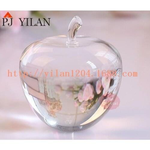 40-80mmhot sale fashion elegent nice shape custom crystal apple with led base