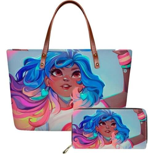 HYCOOL New Female Bag African Art Girls Print Fashion Tote Bags For Women 2020 Big Capacity Hand Bags For Women Lady Handbags