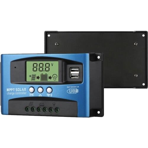 Charge Controller 30A/40A/50A/60A/100A MPPT Solar Panel Battery Regulator Charge Controller USB LCD Display 12V/24V Charger