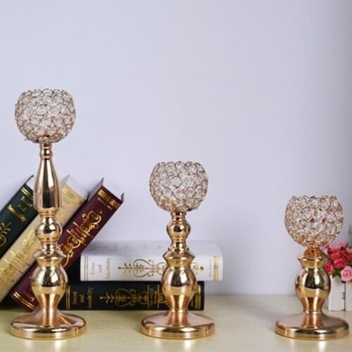 Crystals Candle holders Exquisite Metal Candlestick For Wedding Table Home Party Candelabra/Centerpiece Decoration IM087