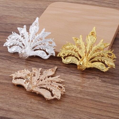 5 PCS 66*52mm Metal Alloy Phoenix Connectors Gold Silver Color Phoenix Connectors Charm DIY Accessories For Jewelry Making