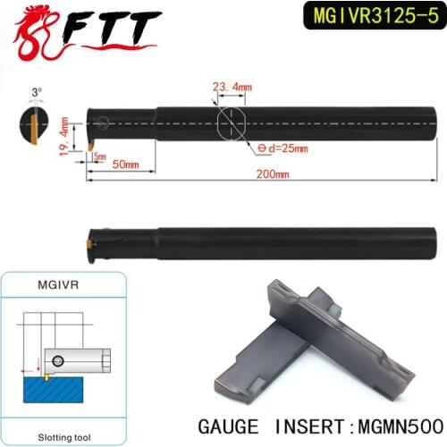 MGIVR3125-5 Internal Grooving Parting Cutting Turning Tool Holder for Insert Right Hand Bars MGMN500