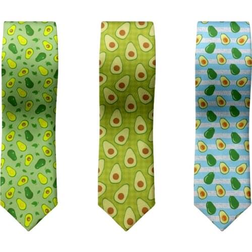 Fashion Avocado 8cm Polyester Tie For Men Unisex Casual Party Gentleman Accessories Necktie Harajuku Slim Business Men Tie