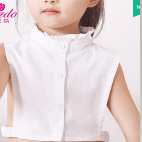 Fashion Autumn childrens fake collar cotton Fake Collar stand white Globe Lattice Fake Shirt Kids student 3-9 years old child