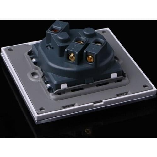 16A EU Standard 86 Type Wall Power Socket Glass Charger Adapter Panel 110V-250V