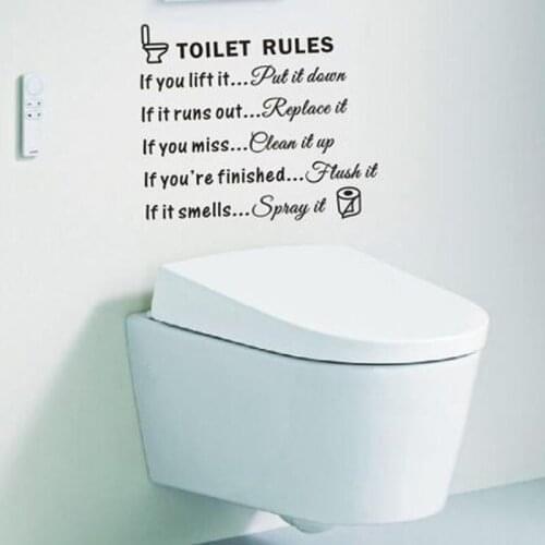 Toilet Rules Bathroom Removable Wall Sticker Vinyl Art Decals DIY Home Decor DO