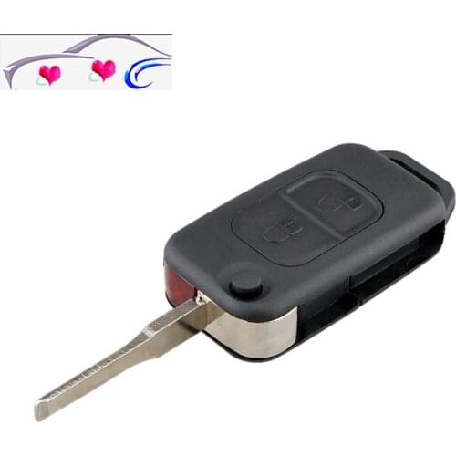 2021 New Car Key Case Flip Folding Shell Remote Fob 2Button forMercedes Benz SLK E113 A C E S W168 W202 W203