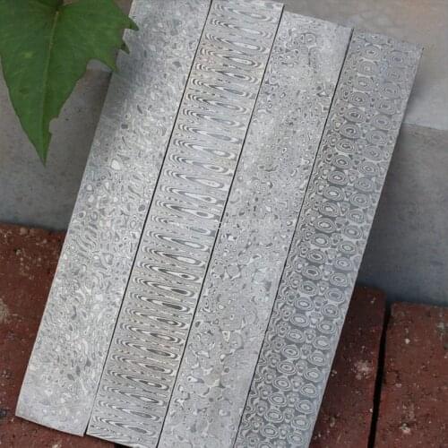 1 Piece Varied Damascus Steel For DIY Knife Making Rose Sandwich Pattern Steel Knife Blade Blank Has Been Heat Treatment