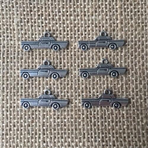 44 Pcs/lot 27x11mm Car Charms for Jewelry Making Pendant Silver Color DIY Necklaces Earrings Bracelets A140