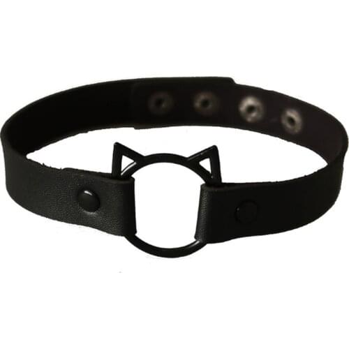 Hollow Cat Head Collar Japanese and Korean Harajuku Black Cool Earth Street Shot Punk Lolita Hot Girl Bad JK Female Neck Band